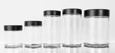 4oz Glass Tall CRC Flint Jar with Black or White Smooth CRC Lids (100 pcs)