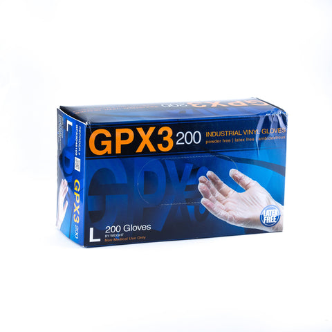 
  
	
    
	
    Gloves - GPX3 Vinyl 200 count, 10 boxes (2000pcs)